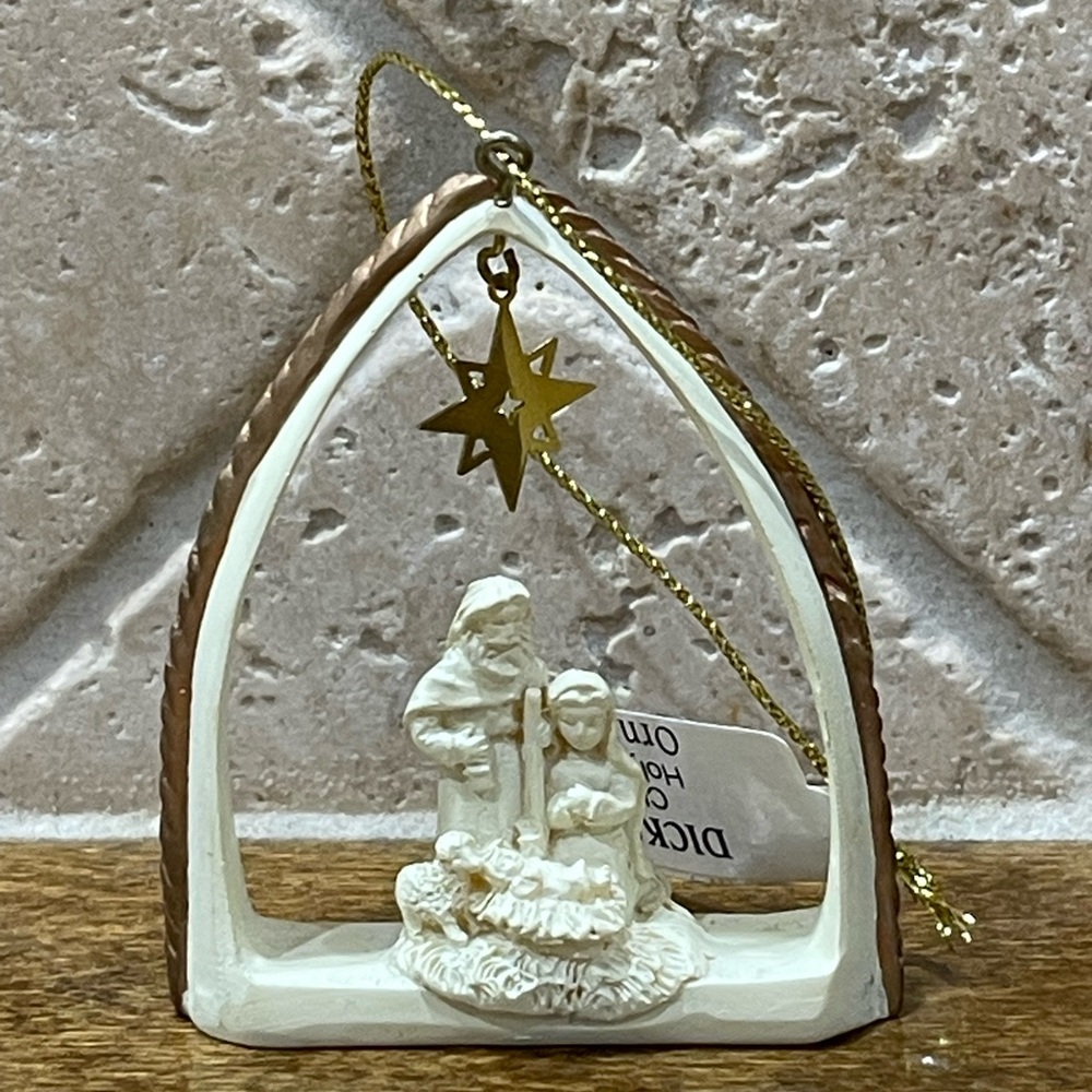 Vintage Dicksons Holy Family ornament